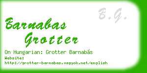 barnabas grotter business card