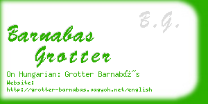 barnabas grotter business card